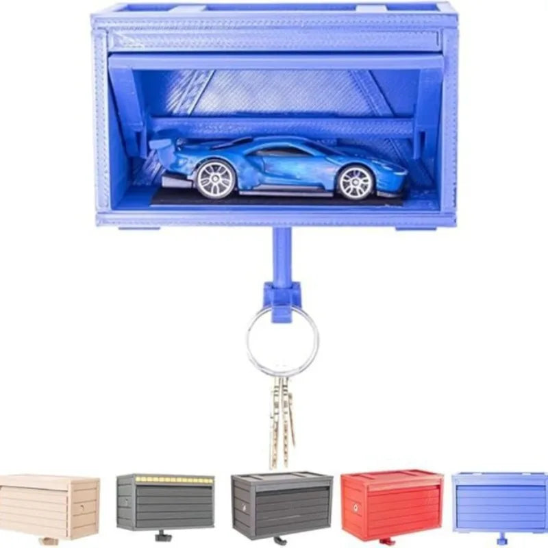 Home Decoration New 3D Printed Garage Switchable Key Holder Car -Actions Figures Themed Keychain Box - No Car Model