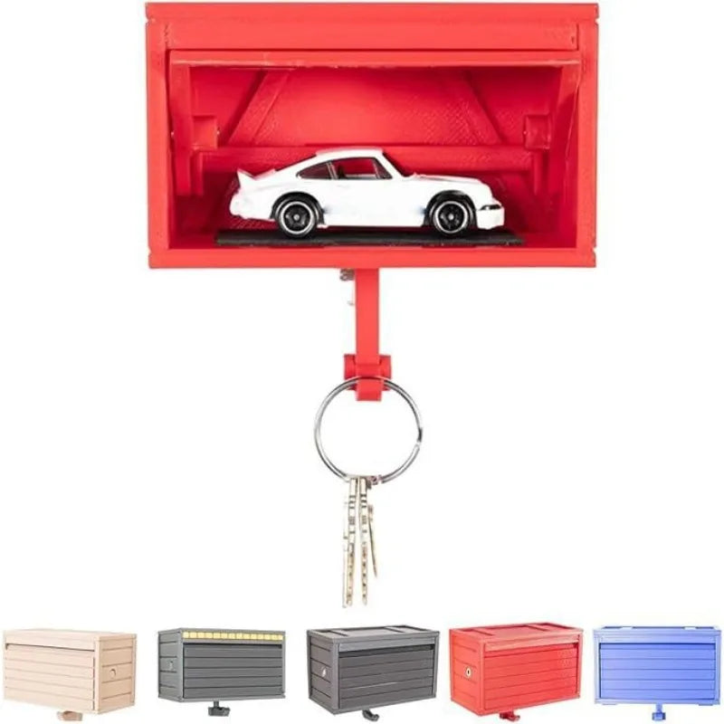 Home Decoration New 3D Printed Garage Switchable Key Holder Car -Actions Figures Themed Keychain Box - No Car Model