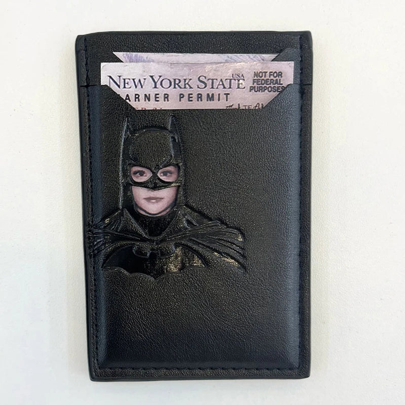 Bat Wallet Personalized Superhero Mask Card Holder Bat ID Heroic Wallet Gift