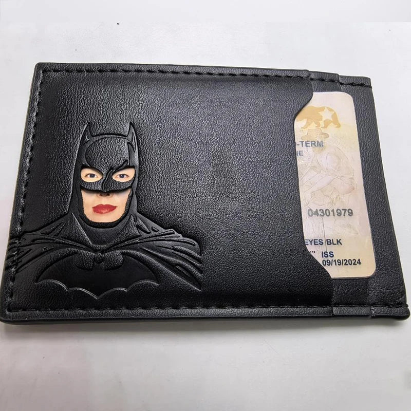 Bat Wallet Personalized Superhero Mask Card Holder Bat ID Heroic Wallet Gift