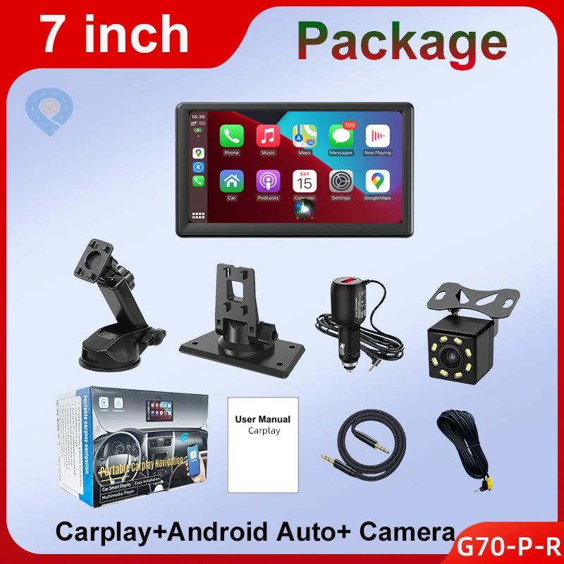 In - car wireless Carplay smart screen Universal multimedia player Portable touch screen with Auto reversing camera
