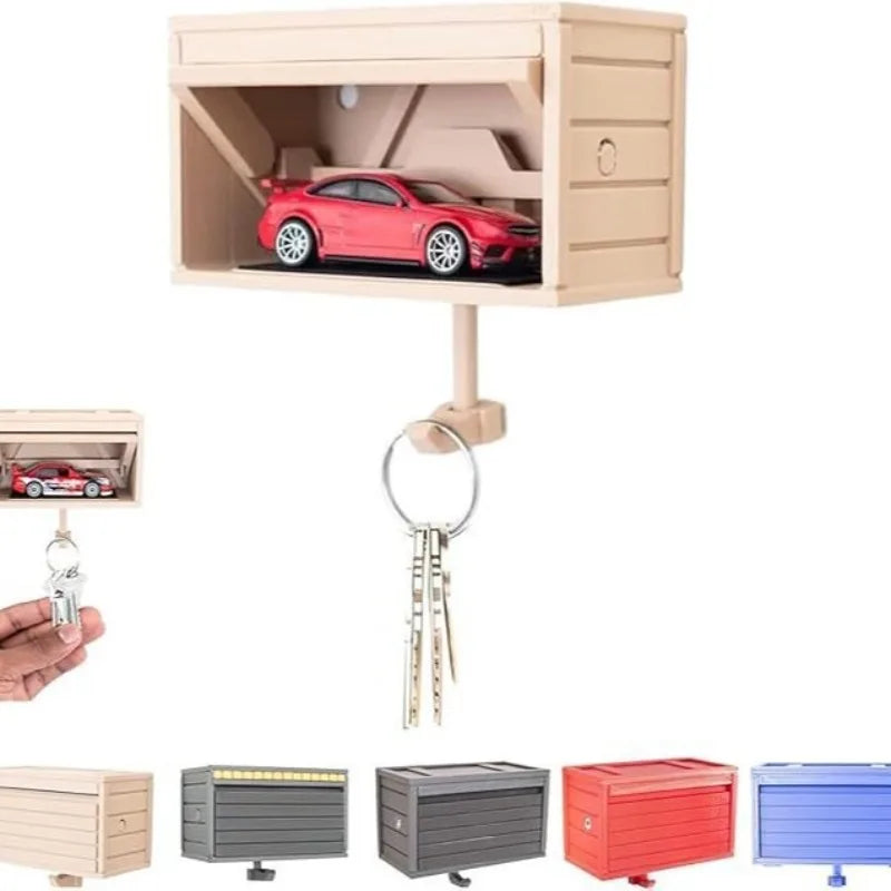 Home Decoration New 3D Printed Garage Switchable Key Holder Car -Actions Figures Themed Keychain Box - No Car Model