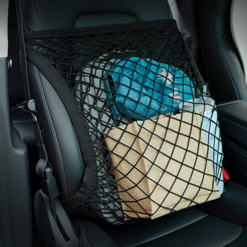 Car Seat Net Elastic Double Layer Storage Mesh Net Fit for Front Seat Handbag Holder with Adjustable Shoulder Strap 19.68×15.7